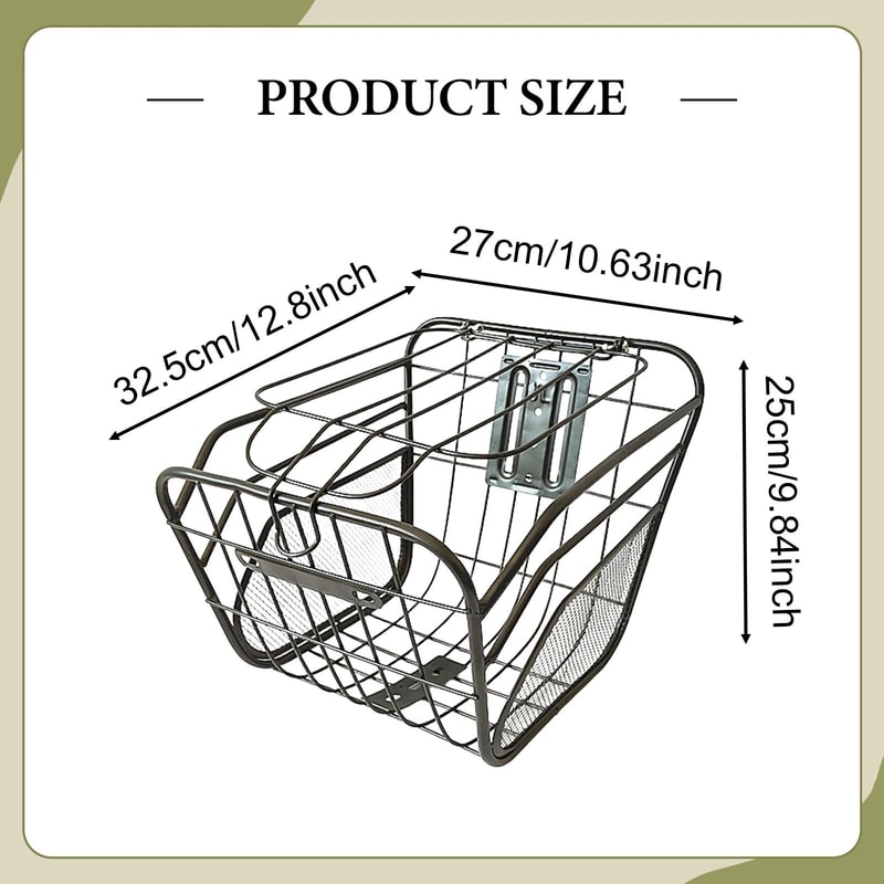 Large Bike Rear Basket With Lid Metal Pannier For Electric And City Bikes 2