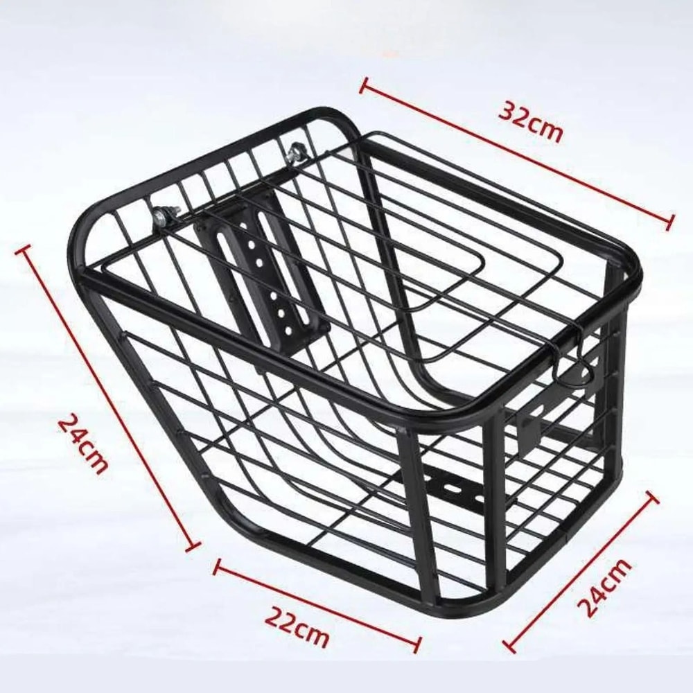 Large Bike Rear Basket With Lid Metal Pannier For Electric And City Bikes 1