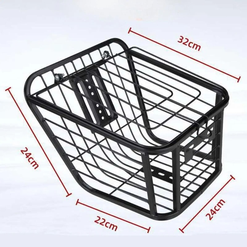 Large Bike Rear Basket With Lid Metal Pannier For Electric And City Bikes 1