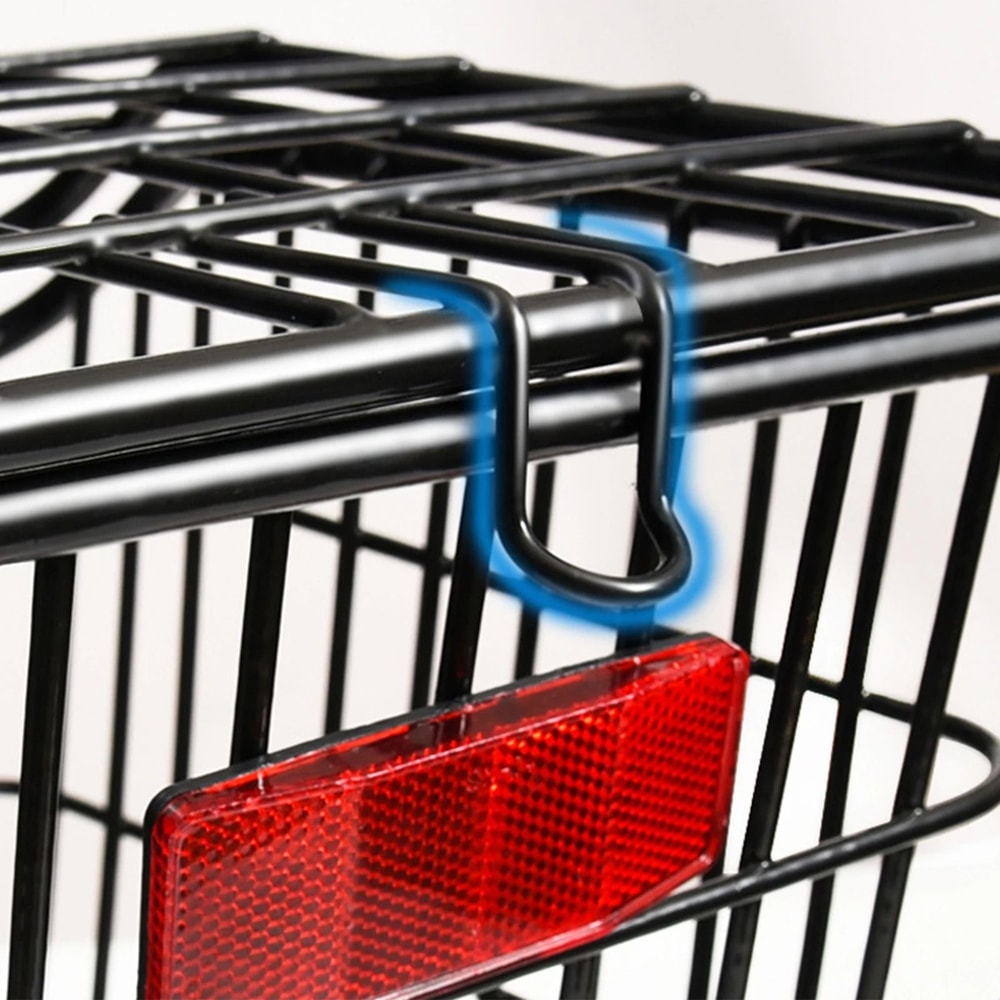 Large Bike Rear Basket With Lid Metal Pannier For Electric And City Bikes 7