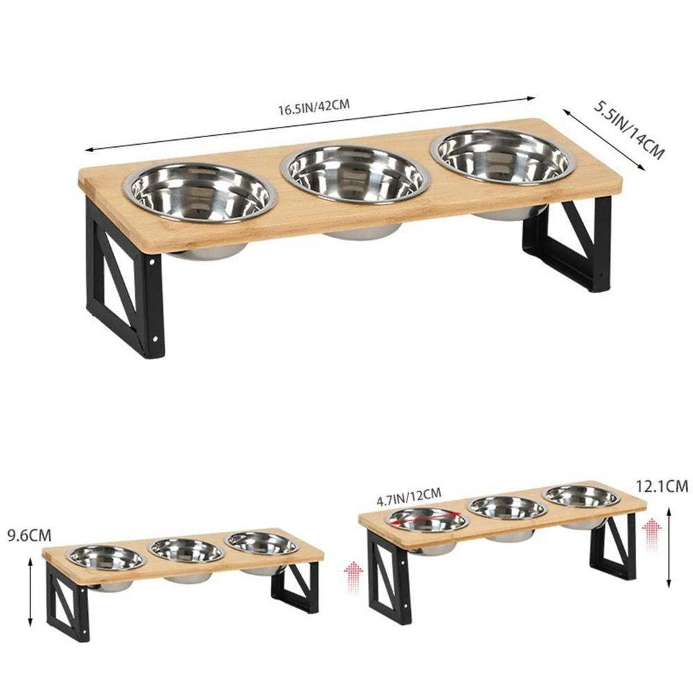 Adjustable Elevated Cat Bowls Feeder For Comfortable Feeding 3
