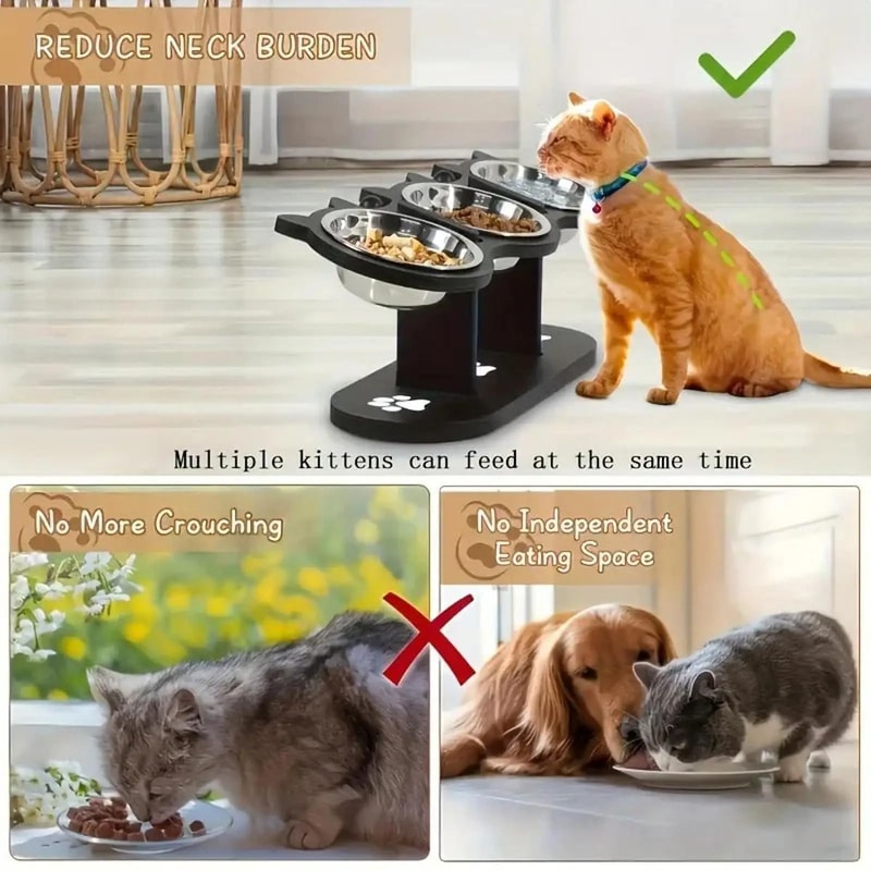Adjustable Elevated Cat Bowls Feeder For Comfortable Feeding 8
