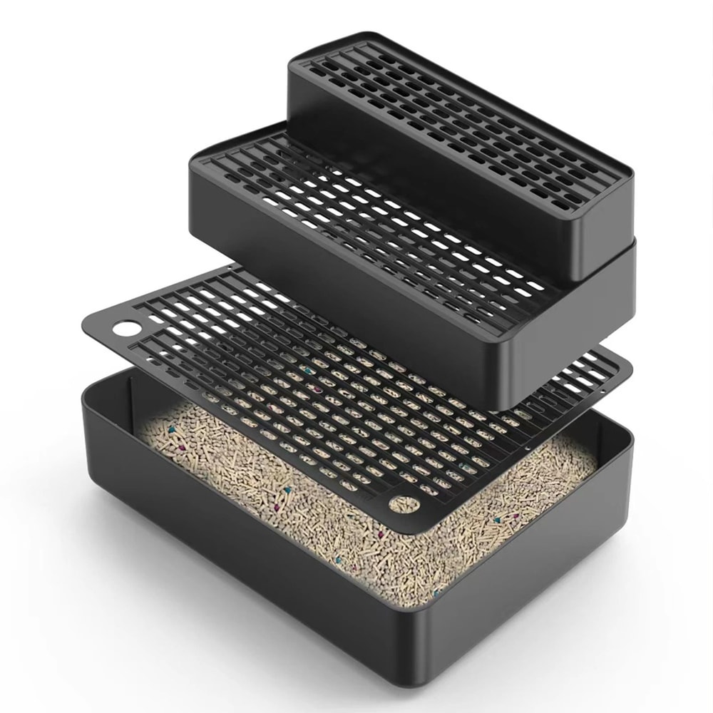 Three Step Cat Litter Box Ramp With Non Slip Feet Filter 11