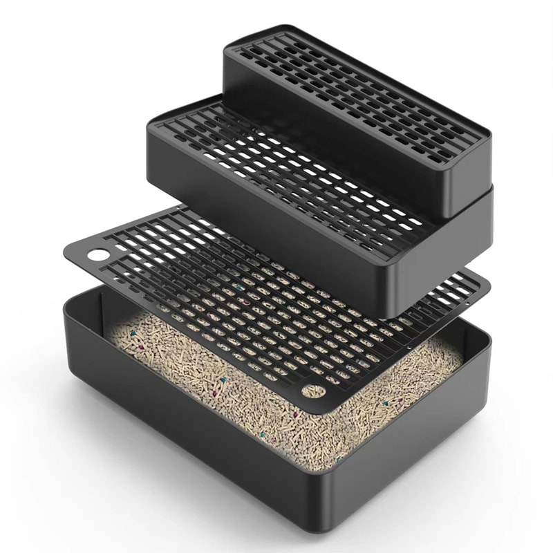 Three Step Cat Litter Box Ramp With Non Slip Feet Filter 11