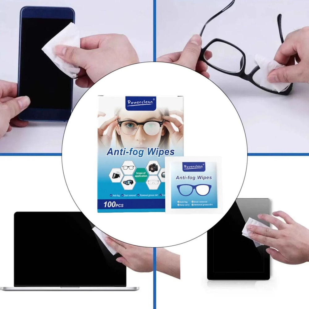Anti Fog Eyeglasses Lens Wipes 100 Count Cleaning Tissues For Clear Vision 4