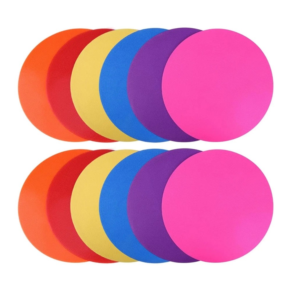 50 Piece Flat Training Cones Non Skid Sports Spot Markers Set 3