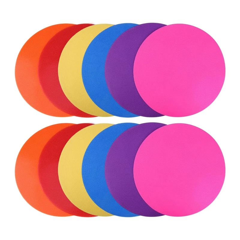 50 Piece Flat Training Cones Non Skid Sports Spot Markers Set 3