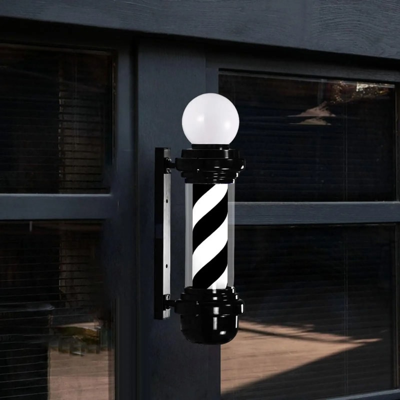 Classic Rotating Barber Pole Light For Salon And Barbershop Display 4
