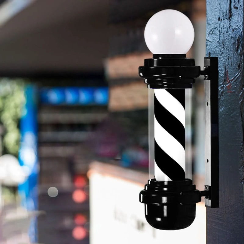 Classic Rotating Barber Pole Light For Salon And Barbershop Display 9