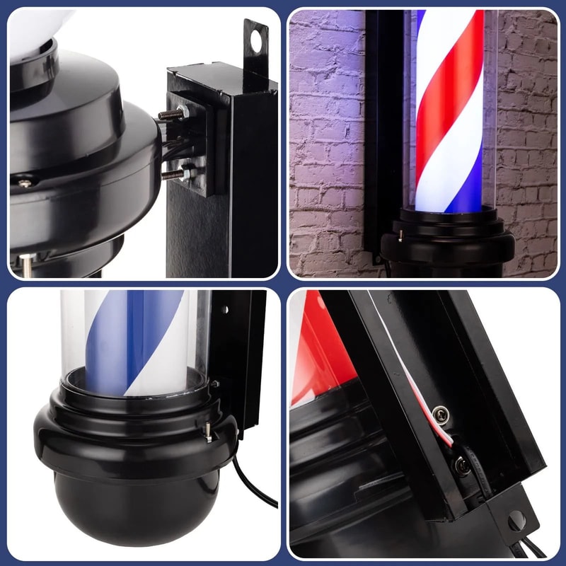 Classic Rotating Barber Pole Light For Salon And Barbershop Display 6