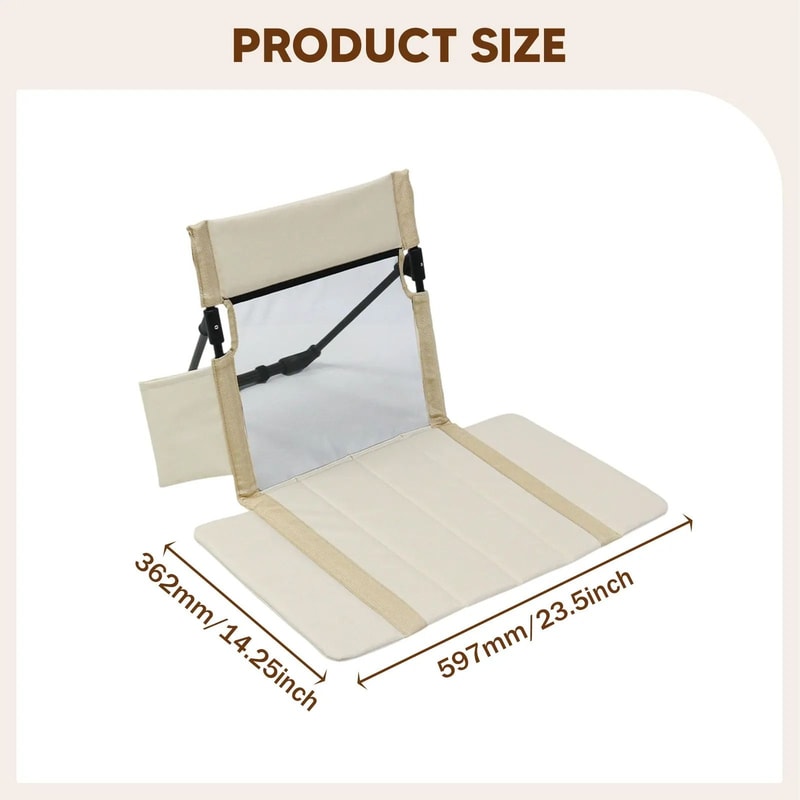 Lightweight Camping Folding Chair With Backrest Portable Floor Seat 2