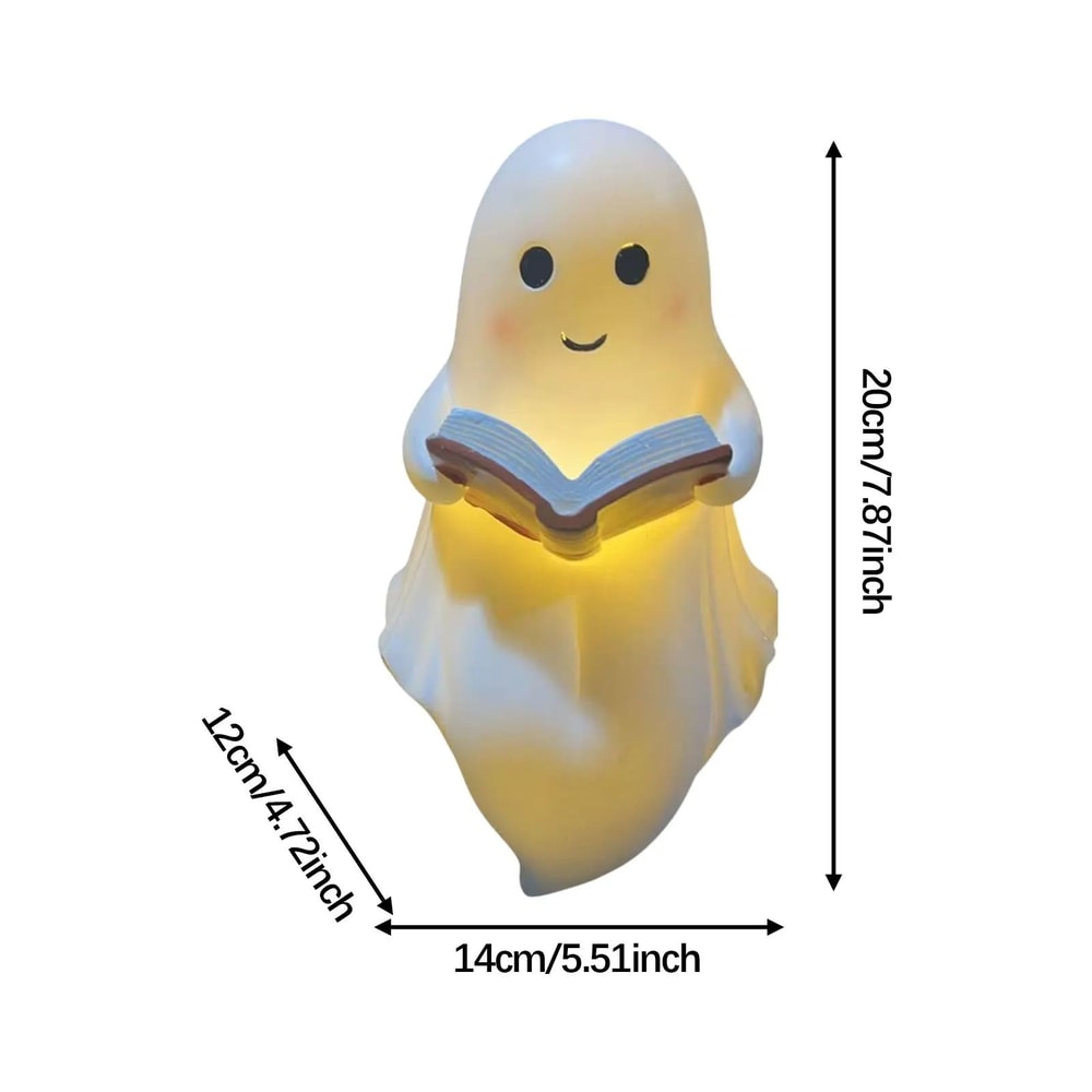 Ghost Reading Book Lamp Halloween Decorative Light Figure 3