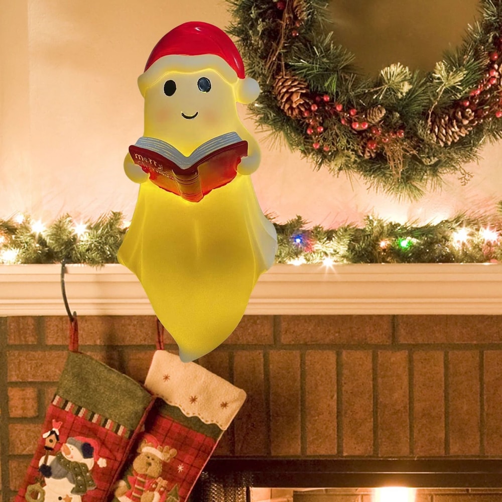 Ghost Reading Book Lamp Halloween Decorative Light Figure 0