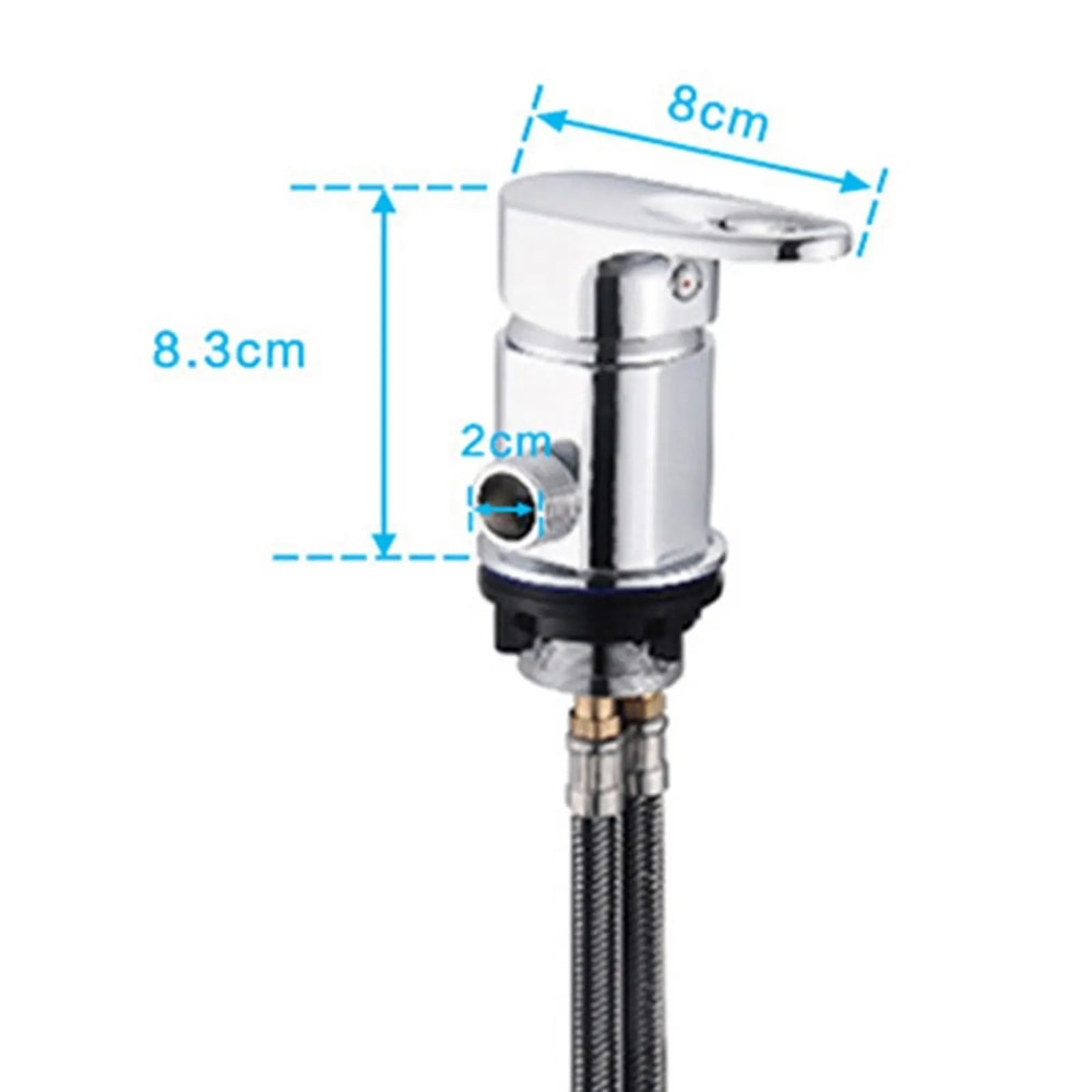 Salon Shampoo Faucet Set With Spray Hose Hot And Cold Mixer Tap 5