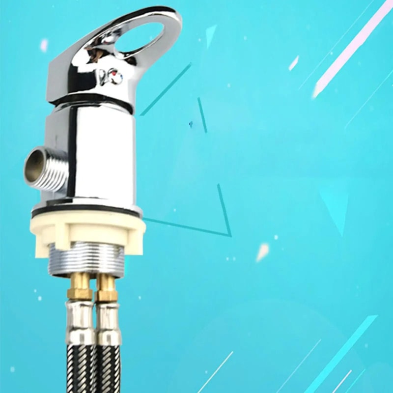 Salon Shampoo Faucet Set With Spray Hose Hot And Cold Mixer Tap 7