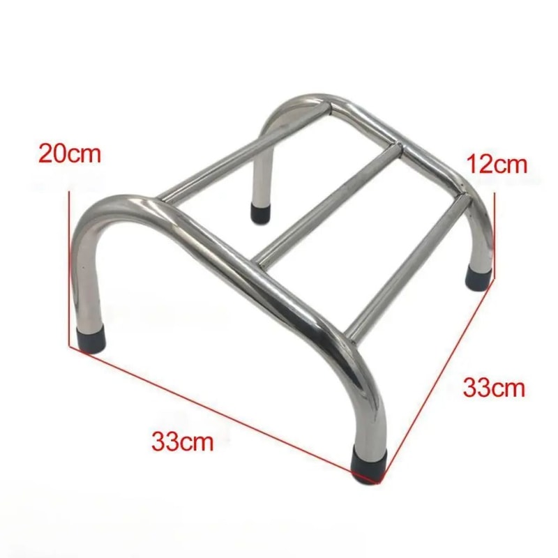 Stainless Steel Barber Chair Footrest With Non Slip Pads 0