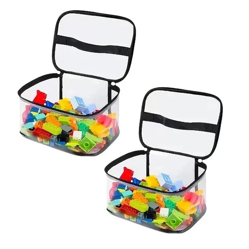 Large Transparent Mesh Toy Storage Bag With Zipper For Blocks And Puzzles 2