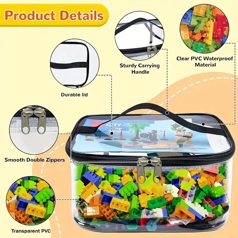Large Transparent Mesh Toy Storage Bag With Zipper For Blocks And Puzzles 4