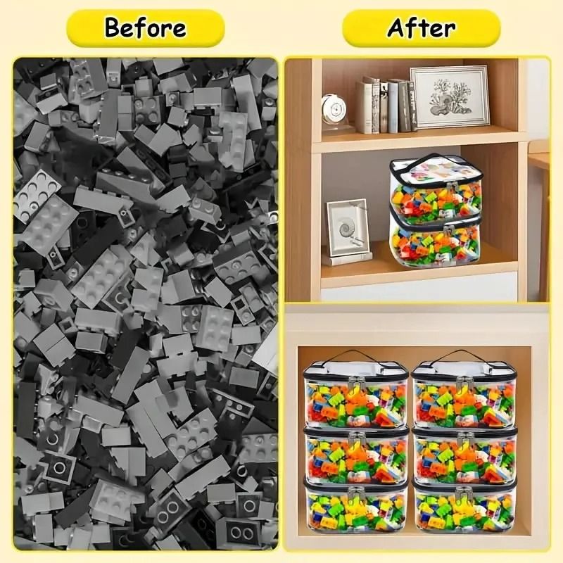 Large Transparent Mesh Toy Storage Bag With Zipper For Blocks And Puzzles 5