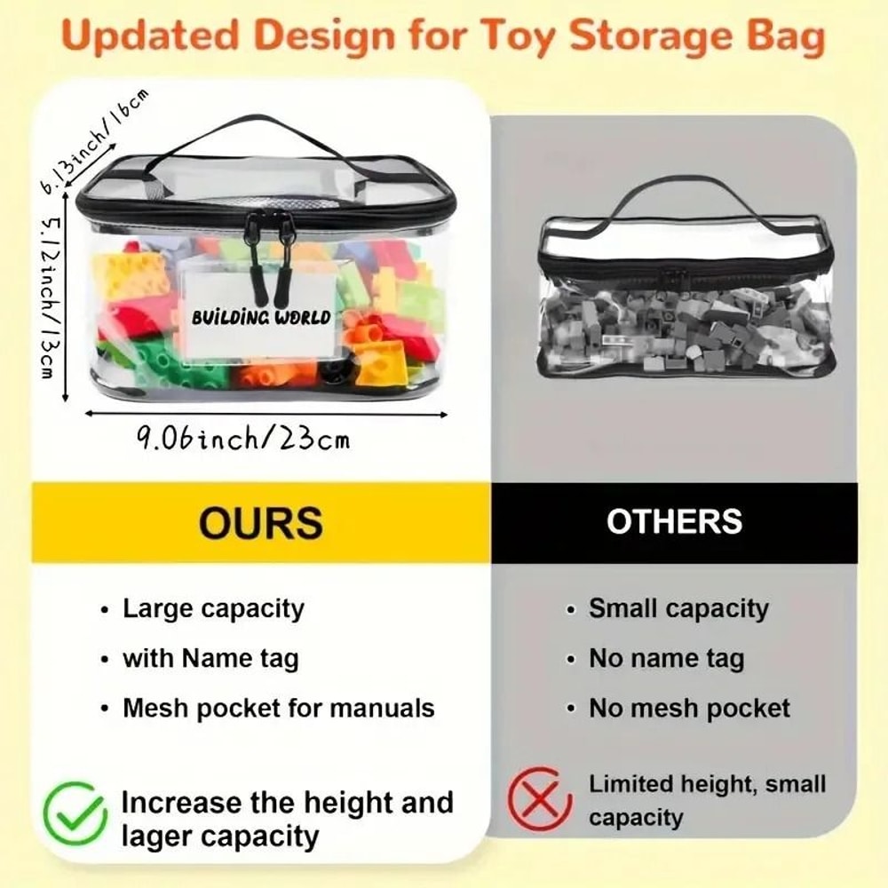 Large Transparent Mesh Toy Storage Bag With Zipper For Blocks And Puzzles 8