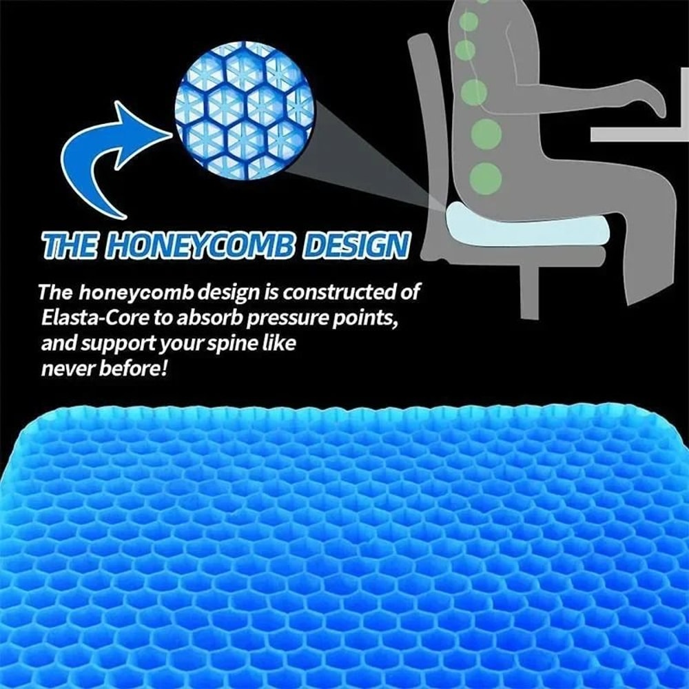 Double Thick Gel Seat Cushion For Pressure Relief And Breathable Comfort 4