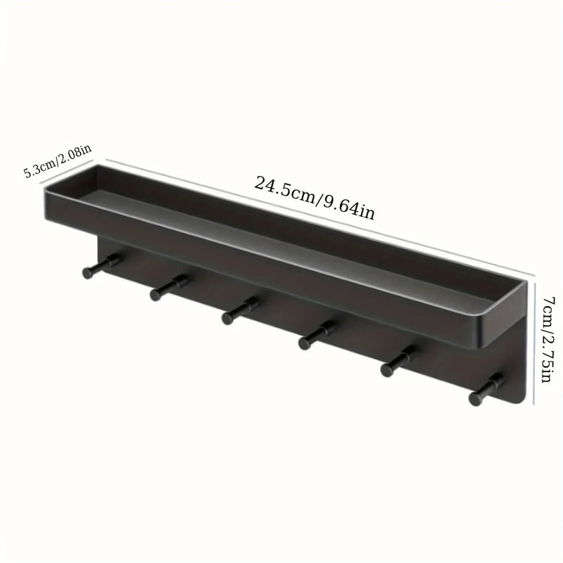 Wall Mounted Key Holder With Mail Shelf And 6 Hooks Organizer Rack 3