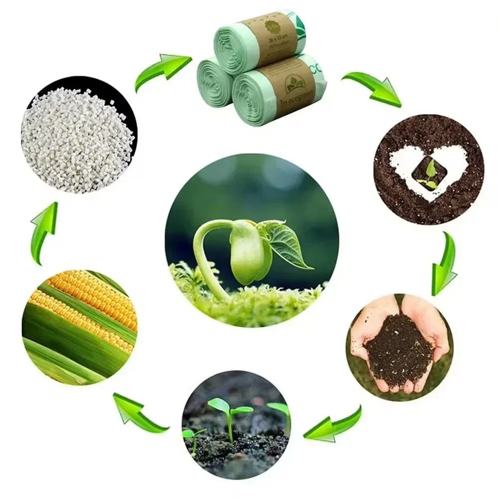 Biodegradable Compostable Trash Bags For Kitchen Household Use 6