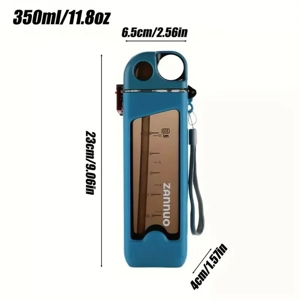 Leak Proof Square Sports Water Bottle With Lockable Lid And Measurements 350ml 7