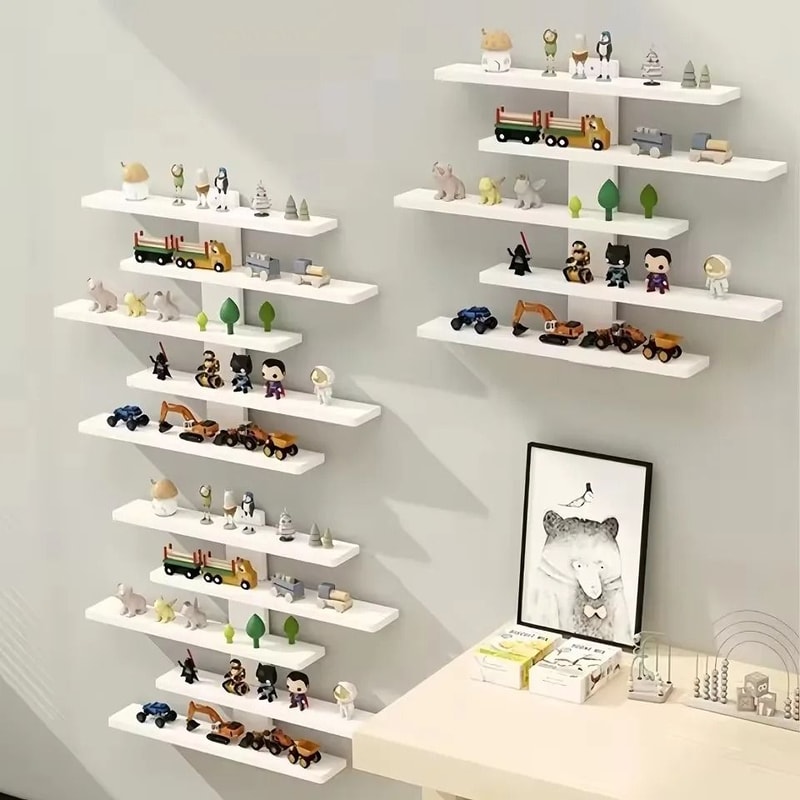 5 Tier Adjustable Wall Mounted Display Shelf For Action Figures And Collectibles 10