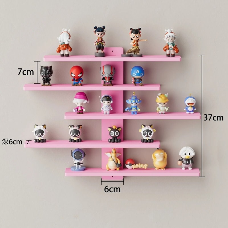 5 Tier Adjustable Wall Mounted Display Shelf For Action Figures And Collectibles 3