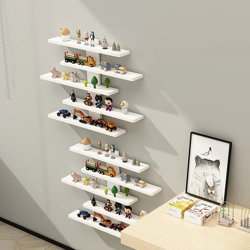 5 Tier Adjustable Wall Mounted Display Shelf For Action Figures And Collectibles 5