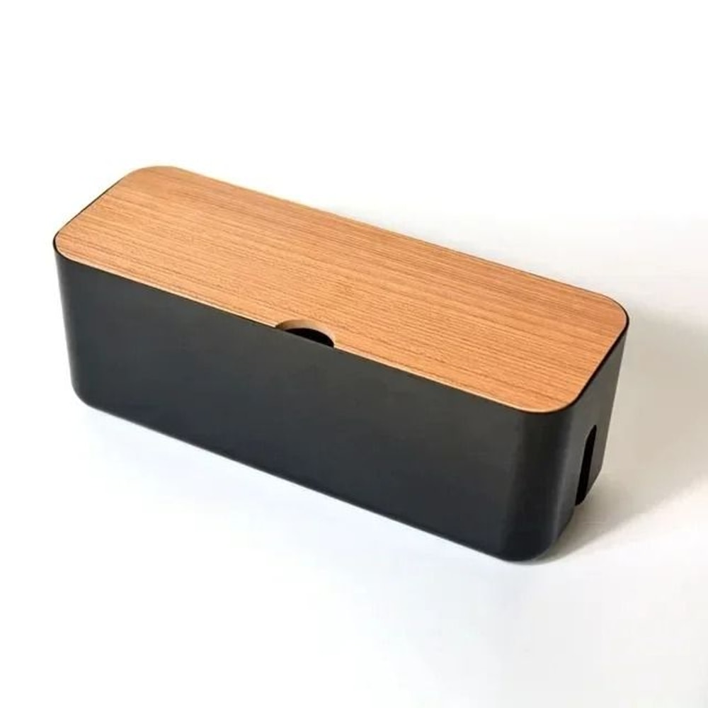 Wooden Cable Storage Box Charger Organizer For Home And Office 4