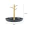 Nordic Bamboo Jewelry Tree Organizer With Storage Tray And Key Hanger 4