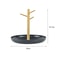 Nordic Bamboo Jewelry Tree Organizer With Storage Tray And Key Hanger 4
