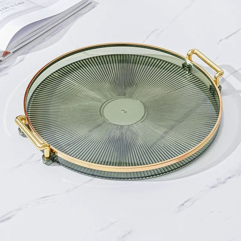 Round Acrylic Storage Tray For Coffee Table Decor And Aromatherapy Organization 1