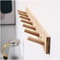 Nordic Bamboo Wall Mounted Hanger With Key Hooks For Entryway Storage 7