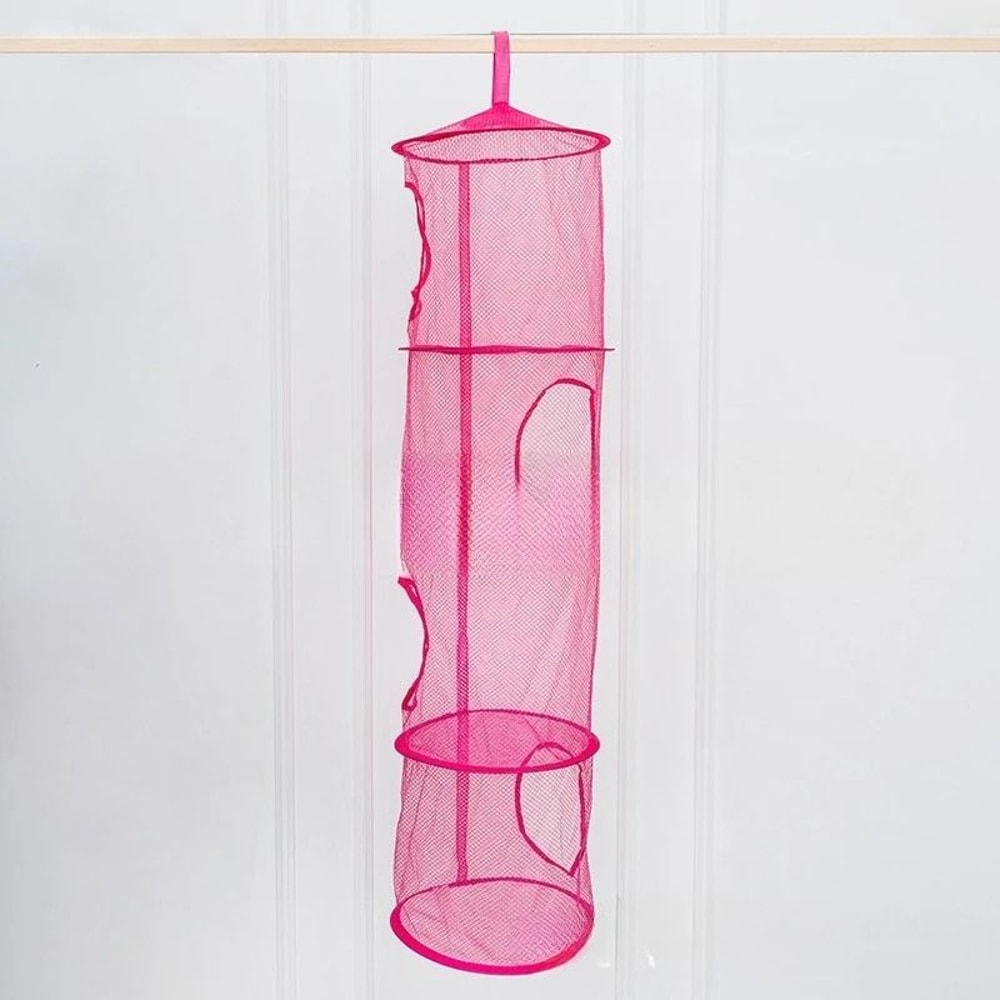 Foldable Hanging Toy Storage Hammock With 4 Compartments For Kids Rooms 4