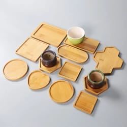 wooden bathroom vanity organizer tray for soap dispensers and accessories
