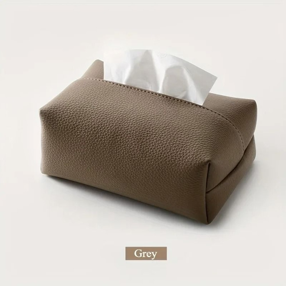 Modern Artificial Leather Tissue Box Square Bathroom Decor 3