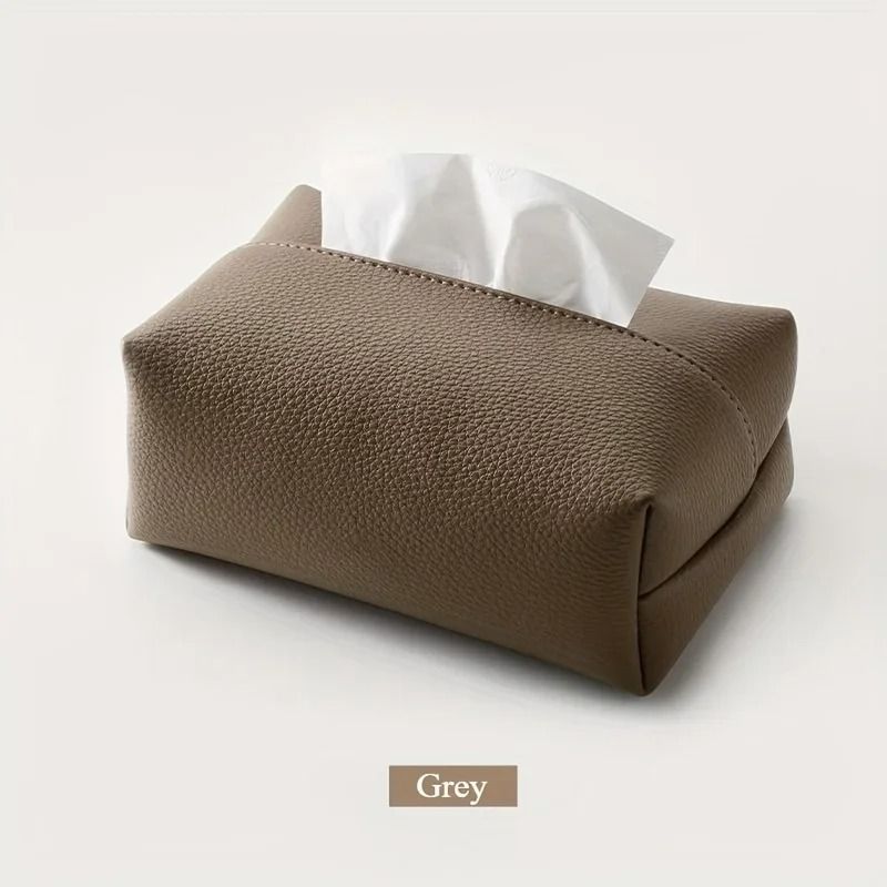Modern Artificial Leather Tissue Box Square Bathroom Decor 3