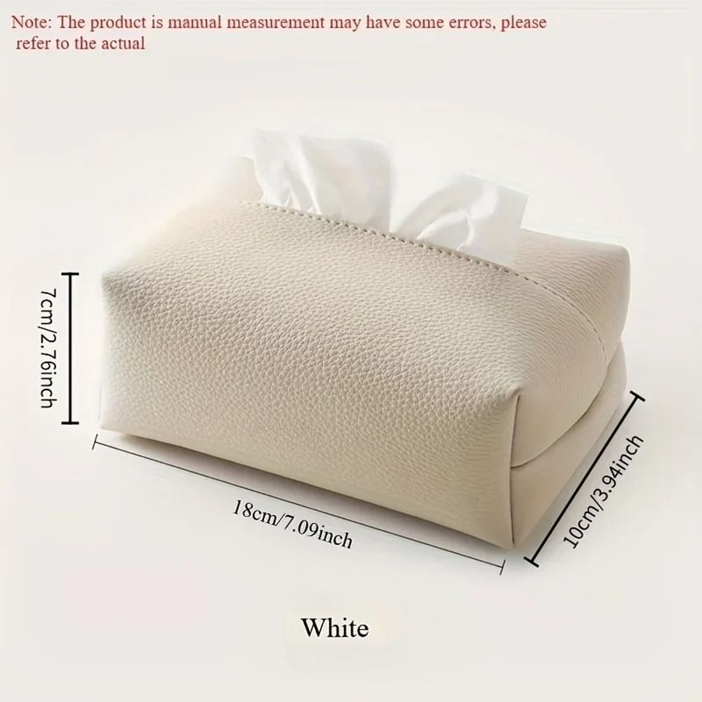 Modern Artificial Leather Tissue Box Square Bathroom Decor 7