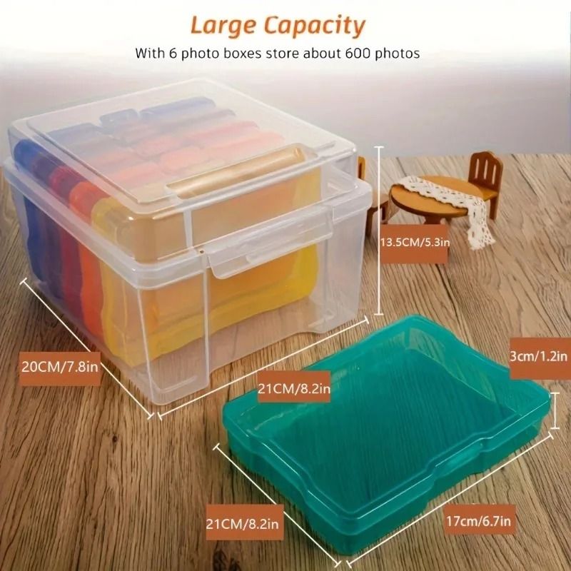 4x6 Photo Storage Box Plastic Organizer For Photos And Crafts 3