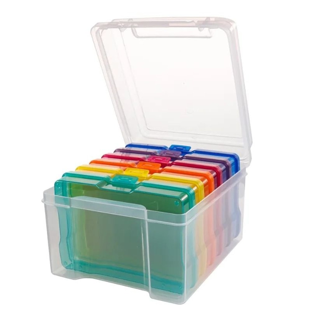 4x6 Photo Storage Box Plastic Organizer For Photos And Crafts 7