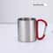 Stainless Steel Camping Mug With Carabiner Handle Lightweight Outdoor Coffee Cup 3