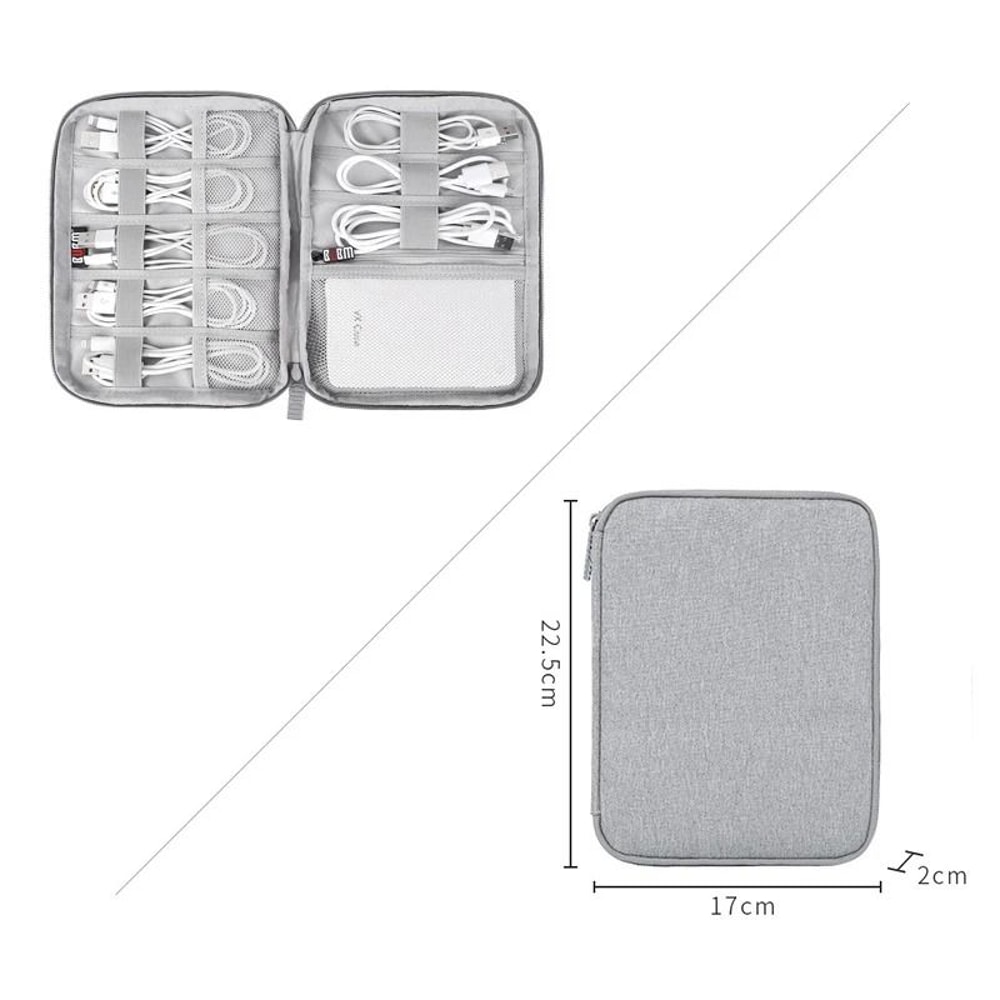 Travel Electronics Organizer Pouch Compact Cable Storage Case 2