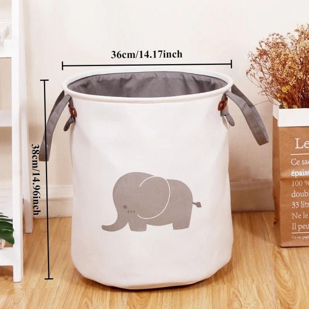 Foldable Waterproof Laundry Storage Basket For Clothes And Toys 2