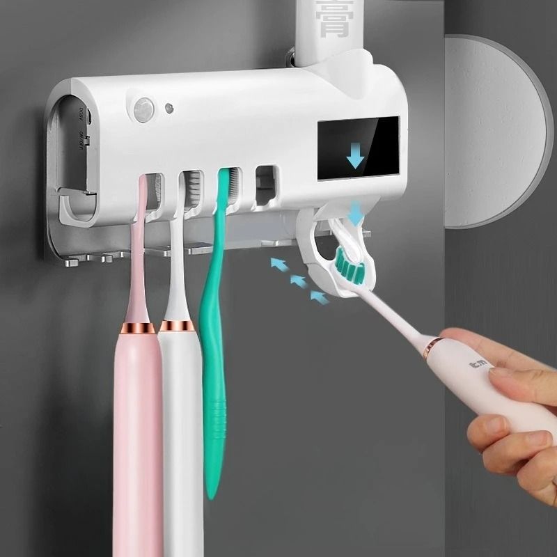 Automatic Toothbrush Holder With Toothpaste Dispenser USB Rechargeable Wall Mounted Organizer 8