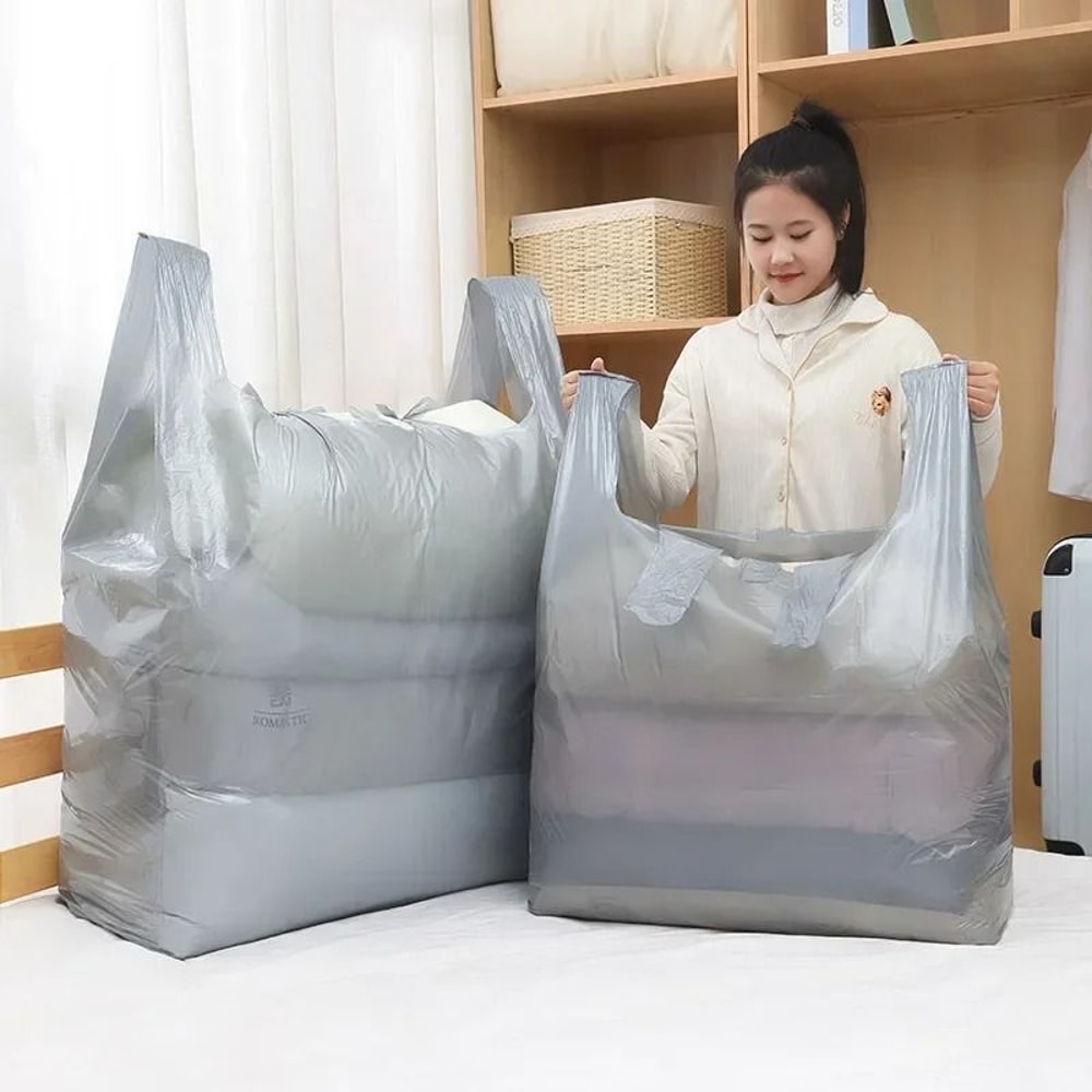 Large Capacity Plastic Moving Storage Bags For Clothes Bedding And Blankets Set Of 10 7