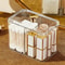 Acrylic Makeup Organizer With Dust Proof Cotton Swab Holder And Cosmetic Storage Compartments 3