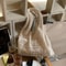 Knitted Shoulder Bag Woven Handbag Large Capacity Casual Tote For Women 2
